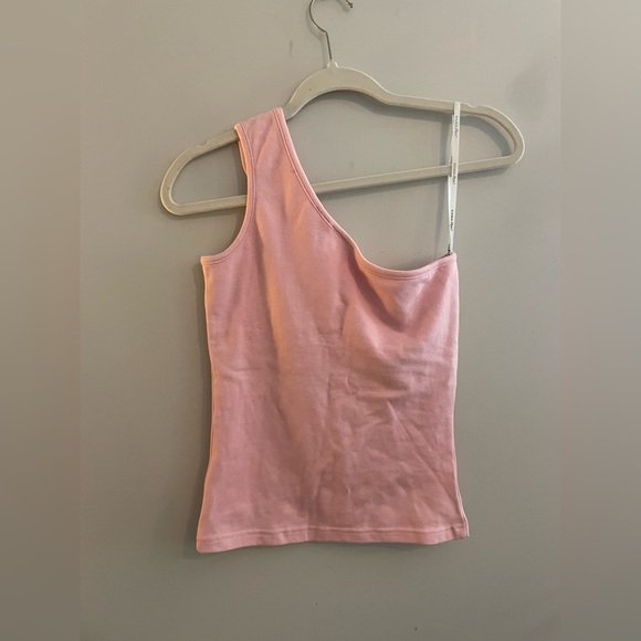 Vintage Energie Light Pink One Shoulder Tank with Built In Bra - Picture 4 of 4